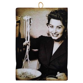KUSTOM ART Painting Painting Vintage Style Famous Actors A Young Sofia Loren Wood Print for Furniture Restaurant Pizzeria Trattoria Bar Hotel Inn