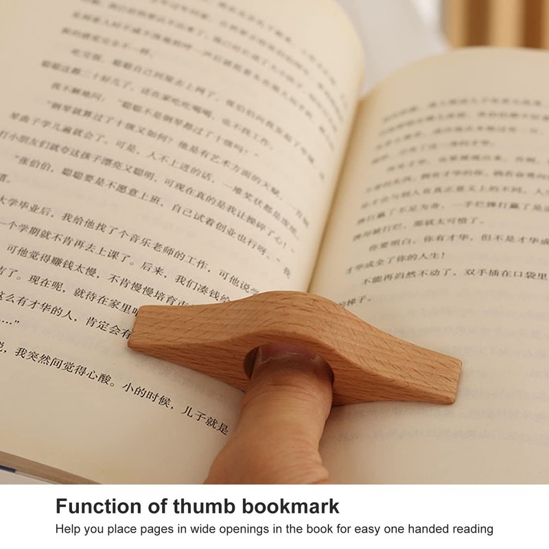 Marcapáginas para lectura, sujetalibros de madera con diseño ergonómico, portátil
