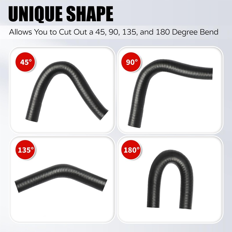 TKKEUEP 1 Inch ID Molded Fuel Line Rubber Hose Elbow
