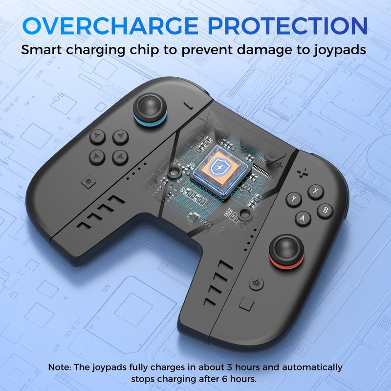Charging Grip for Switch 2 Controllers, Switch 2 Ergonomic Charging
