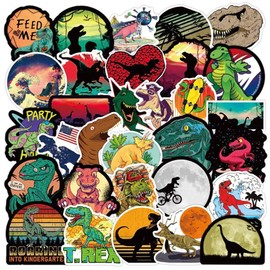 Dinosaur Stickers| Dinosaur Waterproof Vinyl Stickers Decals for Water Bottles Bicycle Laptop Refrigerator Luggage Computer Mobile Phone Skateboard Bike (50 Pcs)