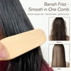Professional Hair Straightening Comb, Double Brush Wooden Salon Hairdressing Anti-static