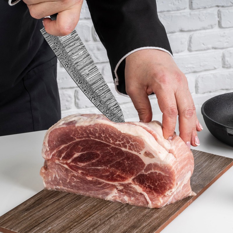 AMJ Crafts AMJ Damascus Steel Chef Blade, Premium Sharp Kitchen