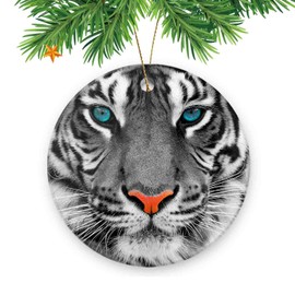 Tiger Christmas Ornaments A Tiger with Blue Eyes,Small Xmas Tree Party Holiday Decorations