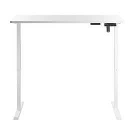 Bush Furniture Energize 55W x 24D Electric Height Adjustable Standing Desk in Basic White, Ergonomic Sit-Stand Computer Table for Home Office
