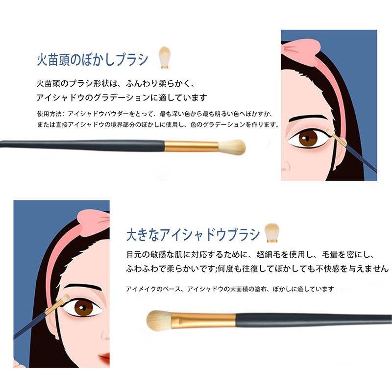 Aopoka Makeup Brushes Set of 12 with Makeup Pouch, Makeup