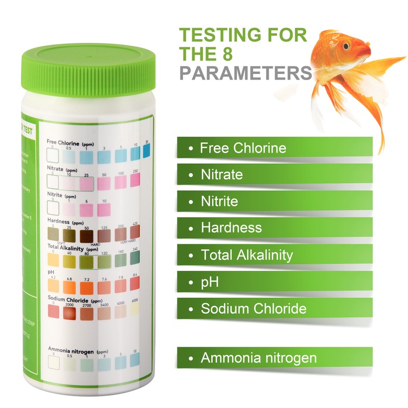 AAwipes Aquarium Ammonia Test Strips 8-in-1 |100 Strips | Quick