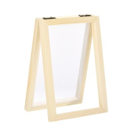 sourcing map Paper Making Screen Wooden Paper Making 7.1 x 4.9 Inch Papermaking Frame Kit Double Layer for DIY Paper Craft Making Cards, Bookmarks