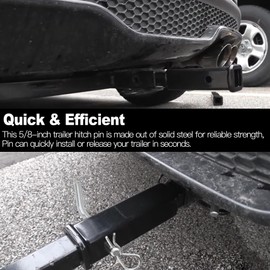 Taelakeni 5000lbs Trailer Hitch Extender Adapter 8 Inch Extension Length, Fits for 2 inch Receiver, with 5/8 inch Hitch Pin