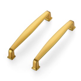 Ravinte 20 Pack Solid 5 Inch Cabinet Handles - Brushed Brass Pulls for Kitchen Drawers and Cabinets - Hardware for Cupboards