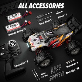Hosim 52+ KMH High Speed RC Truck, 4X4 Remote Control Car for Boy All Terrain Off Road RC Buggy Hobby Grade Large Size Racing Toys Gift Rc Monster Trucks