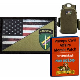 RedheadedTshirts - PSYOPS USACAPOC/USA Flag Morale Patch, Civil Affairs, 4th/7th Psyop Group, Tactical Patch for Cap, Hat, Backpack, Plate Carrier, or Gear, Hook & Loop Backing