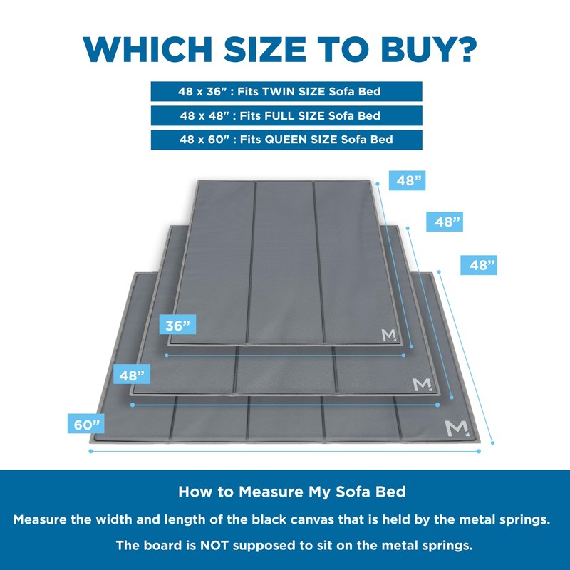 Meliusly Heavy Duty Sleeper Sofa Support Board (48x60 - Queen
