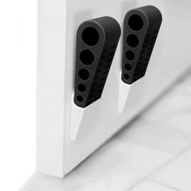 Pack of 2 Door Stop Wedge, Door Wedge Non-Slip, Durable Rubber Door Wedge Non-Slip Floor Door Stopper for All Types of Surfaces Indoor and Outdoor Use Houses Schools Offices Garage (Black)