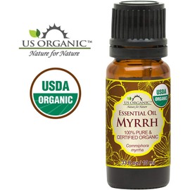 US Organic 100% Genuine Myrrh Essential Oil - Sourced from The Horn of Africa, USDA Certified Organic, Extracted by Hydro-Distillation (Myrrh, 10 ml)