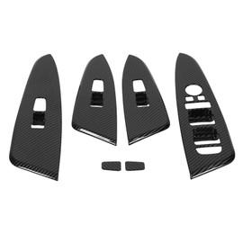 6 Pieces Door Window Control Panel Door Lock Switch Trim Trim Carbon Fiber Style Glass Lift Button Decoration Sticker Replacement for Sportage HEV NQ5