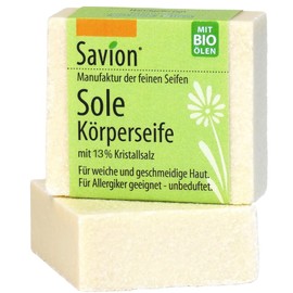 Savion Sole Body Soap with 13% Crystal Salt Vegan Palm Oil Free Unscented 85g
