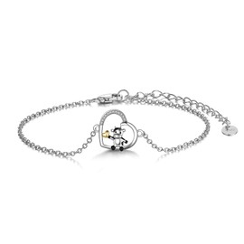POPLYKE Heart Cow Bracelet Sterling Silver Cute Birthday Gifts Daughter I love you forever Bracelet for Women Teens Sister
