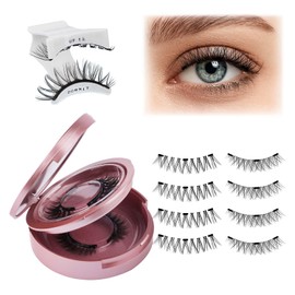 Fadlash Magnetic Eyelashes Kit Magnetic No Glue Eyelashes Natural Look Reusable Magnetic Eyelashes 2 Pairs Magnetic Lashes Without Eyeliner （Y1+Y3）
