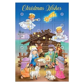 Christmas Advent Calendar Card - Wishes Countdown Fun Nativity 13cm x 19cm - 0010