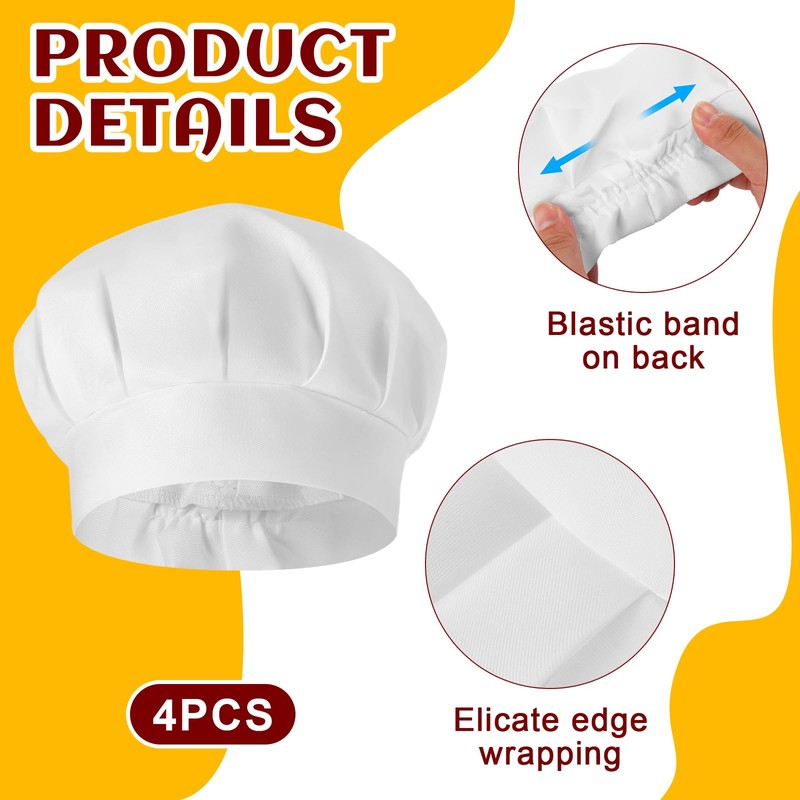 Bunnycool 4 Sets Kids Apron and Chef Hat Set Toddler