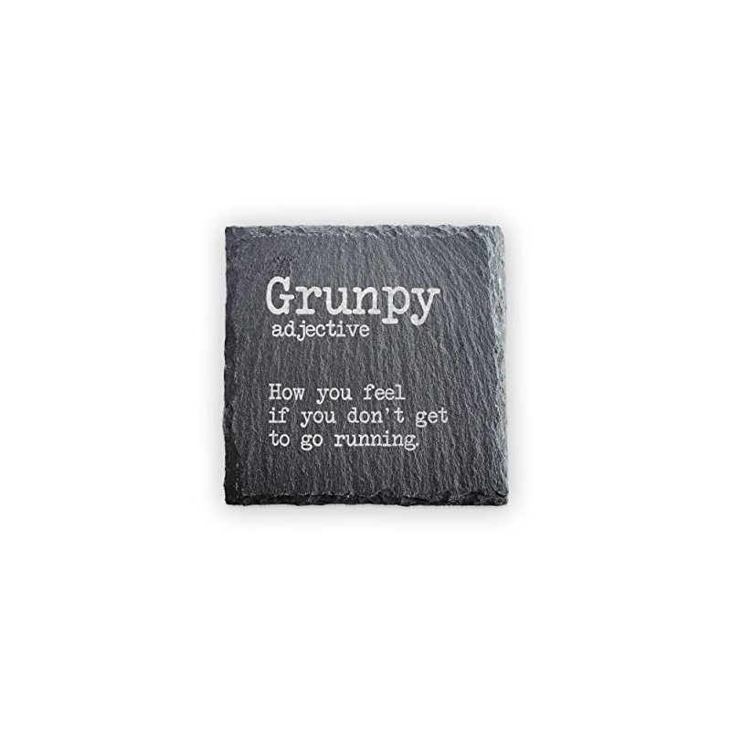 Slate Running Coaster - Grunpy - Funny Running Gift -
