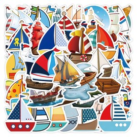 50PCS Stickers for Sailing Boat,Sailboat Stickers,Teens Boys and Girls Sticker Pack Vinyl Skateboard Guitar Door Laptop Luggage Car Bike Water Bottle Birthday Party Supplies Stickers