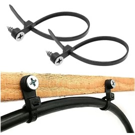 100 Pzas Cincho Con Orificio Para Tornillo Bridas Correas Nylon Multiusos Exteriores E Interiores Duraderos Autobloqueantes (Negro)