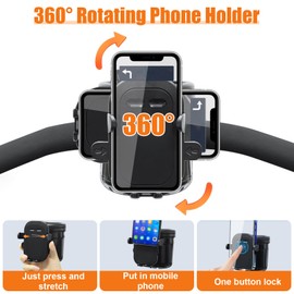 Pram Cup Holder, 3 in 1 Buggy Cup Holder Universal Stroller Cup Holder 360° Rotating Phone Holder Drink Coffee Holder Baby Bottle Organizer for Pram Stroller Buggy Pushchair