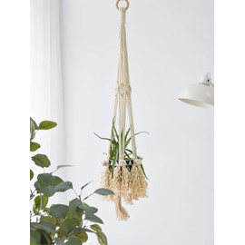 WXS-CHALL 5 Pack Macrame Plant Hangers Hanging Planter, Cotton Rope Hanging Plant Holders Decorative Flower Pots Indoor Outdoor Boho Home Decor (5 Size and 10 Hooks)