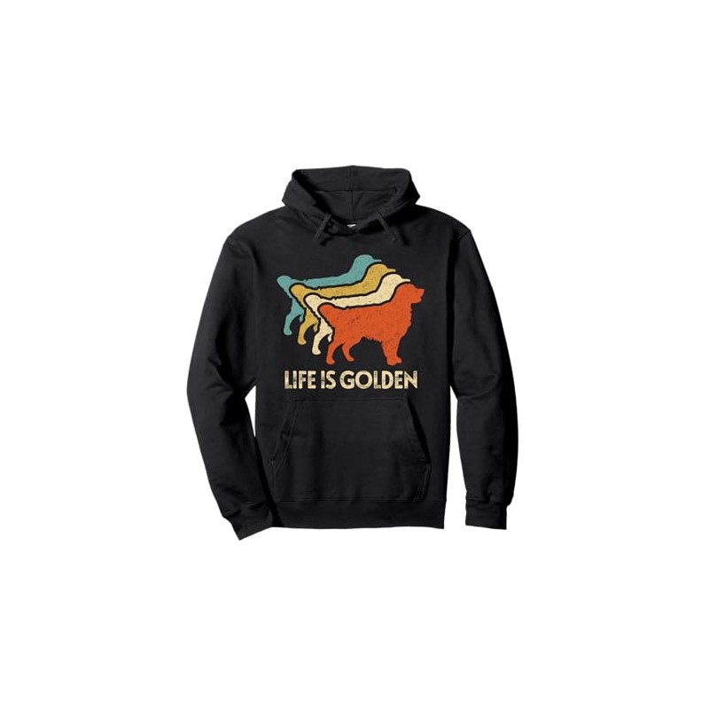 Vintage Retro Life is Golden Retriever Dog Distressed Funny Pullover