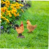 Outanaya 6Pcs Mini Chick Figurines Lifelike Rooster Hen Models for