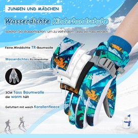 CYCLESPEED Kids Ski Gloves Waterproof Winter Gloves Warm Kids Snow Gloves Windproof kids gloves winter for Boys Girls Unisex 4-12 Years kids gloves for Snowboarding, Skiing
