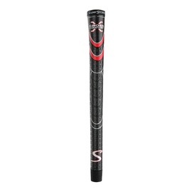 SuperStroke Cross Comfort Golf Club Grip, Black/Red (Undersize) | Soft & Tacky Polyurethane That Boosts Traction | X-Style Surface & Non-Slip | Swing Faster & Square The Clubface More Naturally (RSS199)