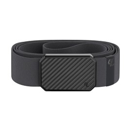 Groove Life Groove Belt Carbon Fiber/Deep Stone - Men's Stretch Nylon Belt with Magnetic Aluminum Buckle, Lifetime Coverage - Medium (33-36")
