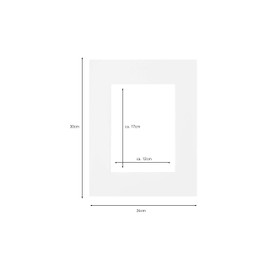 nielsen Passepartout Premium Cardboard 2.0 mm External Format 24 x 30 cm for Picture Size 13 x 18 cm White