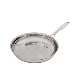 Swiss Diamond Stainless Steel 9.5" Fry Pan Premium Clad Induction Pan, Dishwasher Safe and Oven Safe