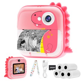TOYOGO kids camera instant print,1080P HD Digital Camera With 32G SD Card,24MP Photography and selfies,Toddler Portable Camera Toy Age 3-14,Birthday for 3-14 Year Old Girls Boys-Pink