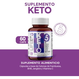LIFEED KETO | Cetonas de Frambuesa, BHB, Vinagre de Manzana y Jengibre | Multivitamínico Keto para 60 Días | 60 Cápsulas | Suplemento para Hombre y Mujer