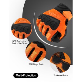 INBIKE Mountain Bike Gloves Cycling Mens MTB Bicycle Cycle for Men Road Padded Accessories Racing Gym Touchscreen Full Finger Womens Orange M