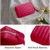 DOB SECHS Small Velvet Cosmetic Bag for Women, Mini Toiletry
