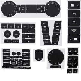 Beekeg Car Matte Black Worn Button Repair Kit Sticker Compatible with/for VW Volkswagen Touareg 2004-2009