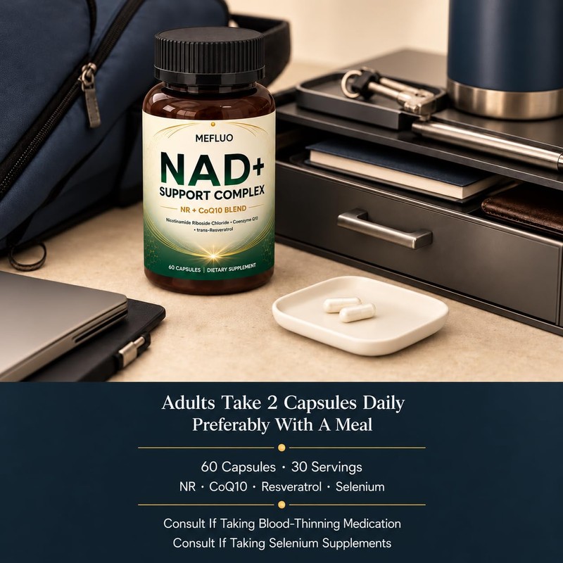 NAD+ Support Complex, NR + CoQ10 Blend with Resveratrol, 60