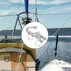 Lwuey 70 mm Snap Shackle, 316 Stainless Steel, Rotating Swivel Eye with Carabiner Hook, Marine Quick Release for Sailing Boat, Spinnaker, Halyard Rigging, Home, Garden, Camping