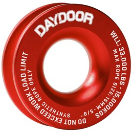 DAYDOOR Winch Snatch Recovery Ring, 66,000 Lbs Winch Towing Ring for Soft Shackle and Synthetic Rope, ATV UTV SUV Truck Off-Road Vehicle Towing Recovery(Red)
