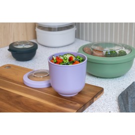 Amuse Tylla Bowl Food Storage Containers with Lid for the Fridge Storage Containers with Lid Airtight as Camping Tableware, Salad Bowl or Snack Bowl with Lid 500 ml Charcoal