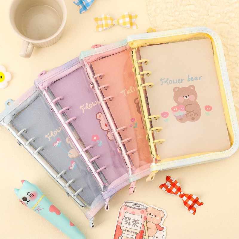 GOSYOBS Sealing Notebook, A5 Large Storage Binder, Transparent, 20 Refills