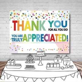 LYWYGG 7x5FT Vielen Dank für Ihren Hintergrund, vielen Dank für alles, was Sie für uns getan haben. Vielen Dank für die Party Dekoration Requisiten, Personal, Lehrer, Ärzte, Rentenfotografie CP-583