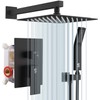 SR SUN RISE Matte Black Shower Faucet System Set 8"