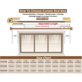 Black Curtain Rod 17 to 75 or 82 inch Max, Thick Rod, Adjustable and Heavy Duty Curtain Rod for Windows 17 to 78 inch